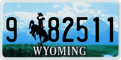 WY license plate 982511