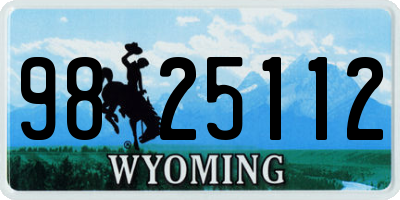 WY license plate 9825112