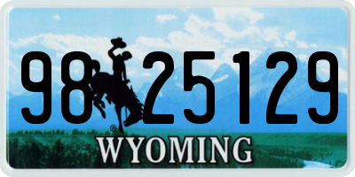 WY license plate 9825129