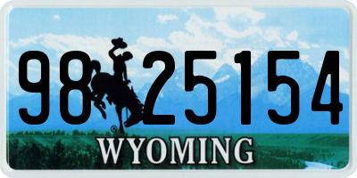 WY license plate 9825154
