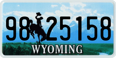 WY license plate 9825158