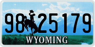WY license plate 9825179