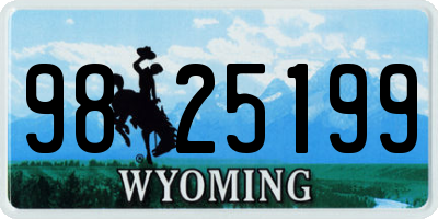 WY license plate 9825199