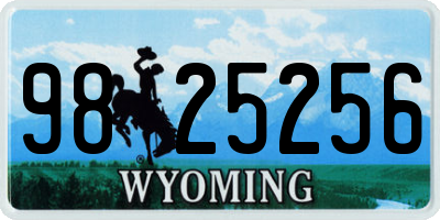 WY license plate 9825256