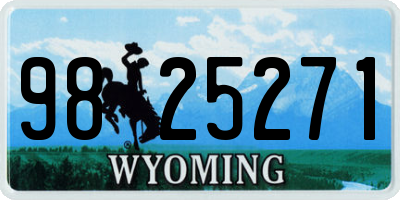 WY license plate 9825271