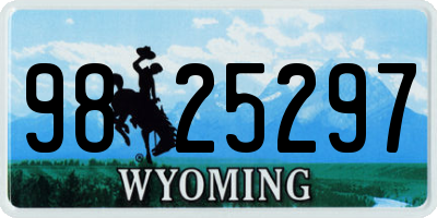 WY license plate 9825297