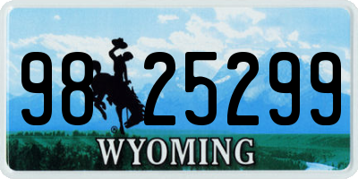 WY license plate 9825299
