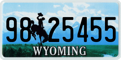 WY license plate 9825455