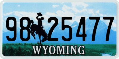 WY license plate 9825477