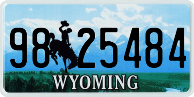 WY license plate 9825484