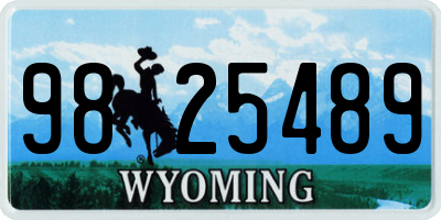WY license plate 9825489