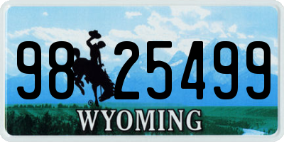 WY license plate 9825499
