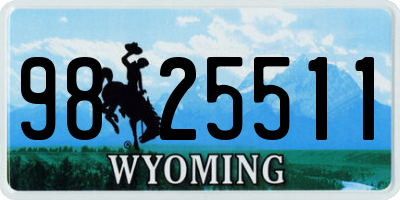 WY license plate 9825511