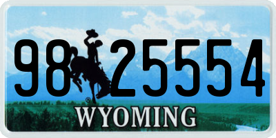WY license plate 9825554