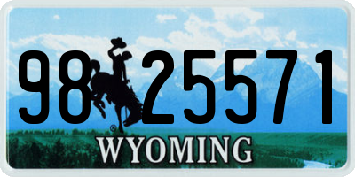 WY license plate 9825571