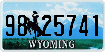 WY license plate 9825741