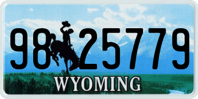 WY license plate 9825779