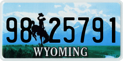 WY license plate 9825791