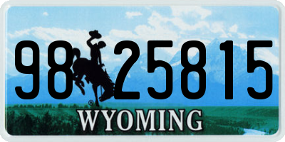 WY license plate 9825815