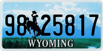 WY license plate 9825817