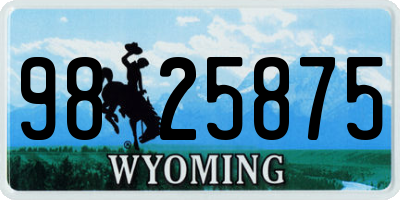 WY license plate 9825875