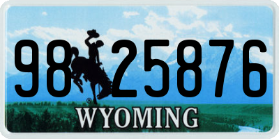 WY license plate 9825876