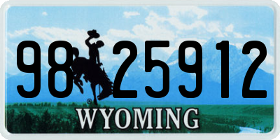 WY license plate 9825912