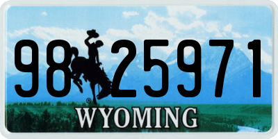 WY license plate 9825971