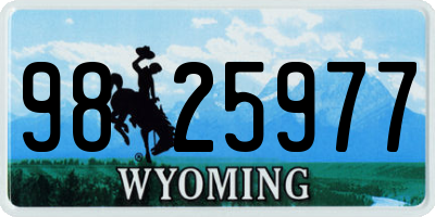WY license plate 9825977