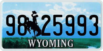 WY license plate 9825993