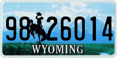 WY license plate 9826014