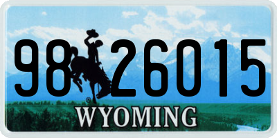 WY license plate 9826015