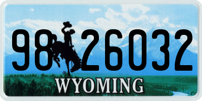 WY license plate 9826032