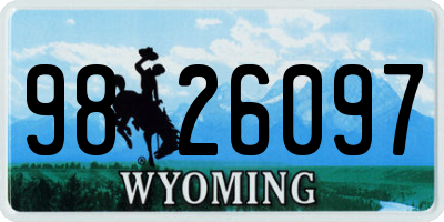WY license plate 9826097