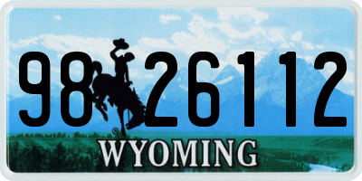 WY license plate 9826112