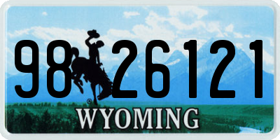 WY license plate 9826121