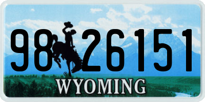WY license plate 9826151