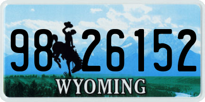 WY license plate 9826152