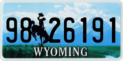 WY license plate 9826191