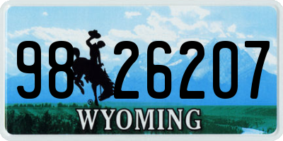 WY license plate 9826207