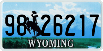 WY license plate 9826217