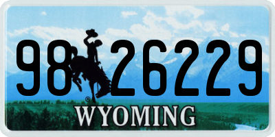 WY license plate 9826229