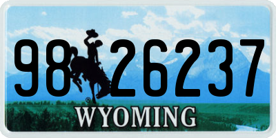 WY license plate 9826237
