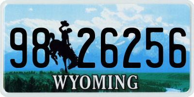 WY license plate 9826256