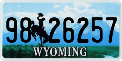 WY license plate 9826257