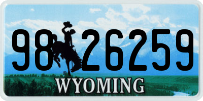 WY license plate 9826259