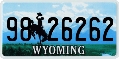 WY license plate 9826262