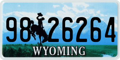 WY license plate 9826264