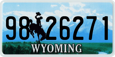 WY license plate 9826271