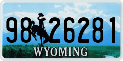 WY license plate 9826281